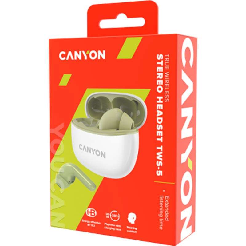 Canyon TWS-5 Wireless Bluetooth In-ear Headset - Green