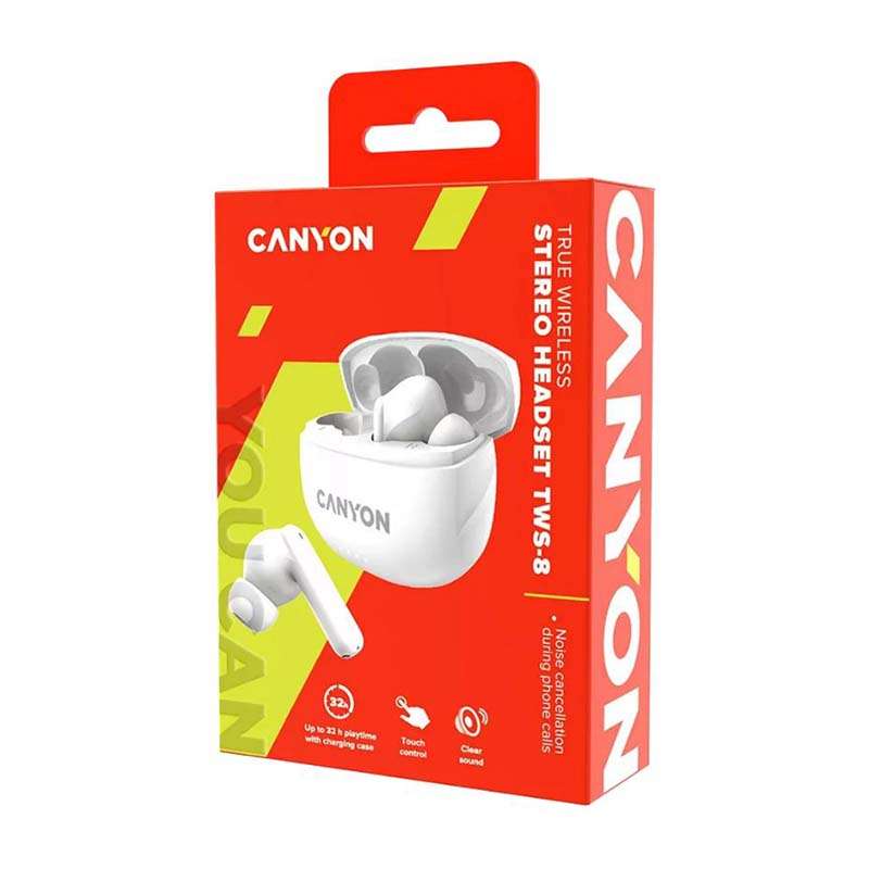 Canyon TWS-8 ENC Bluetooth Headset - White