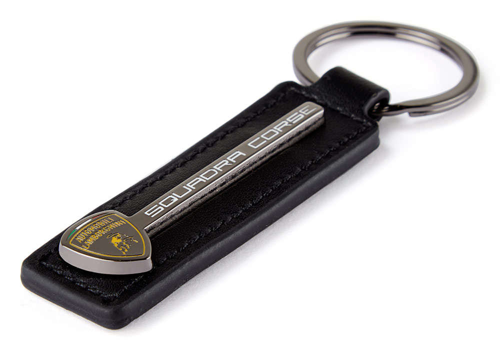Lamborghini Automobili Squadra Corse Leather Keyring