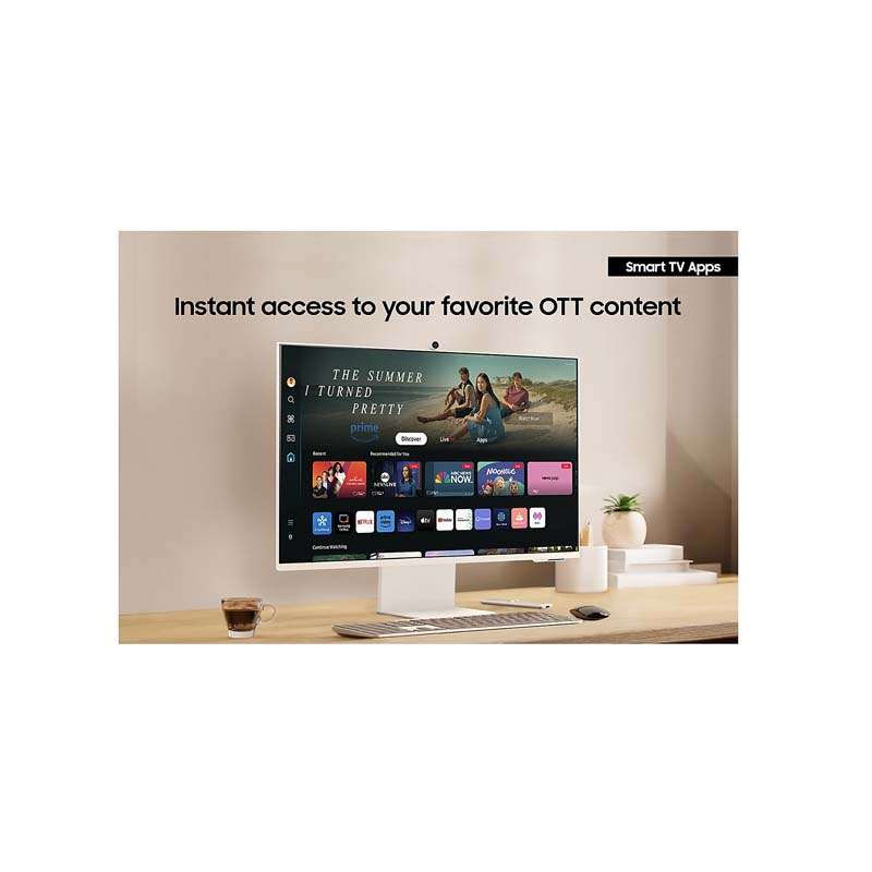 Samsung 32 inch M80D 4K UHD USB-C Smart Monitor with Speakers & Remote - Warm White