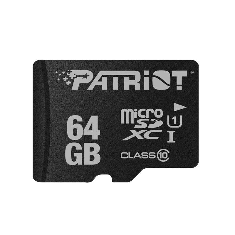 Patriot LX Class 10 64GB Micro SDHC Flash Memory Card - Black
