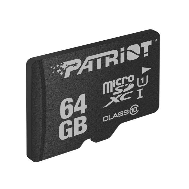 Patriot LX Class 10 64GB Micro SDHC Flash Memory Card - Black