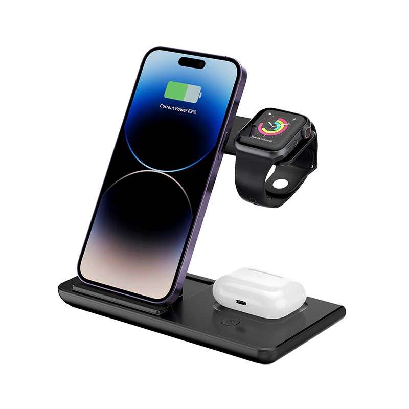 Supa Fly Wireless Charging Station 3-in-1 - Black