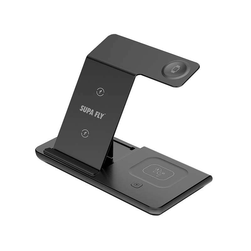 Supa Fly Wireless Charging Station 3-in-1 - Black