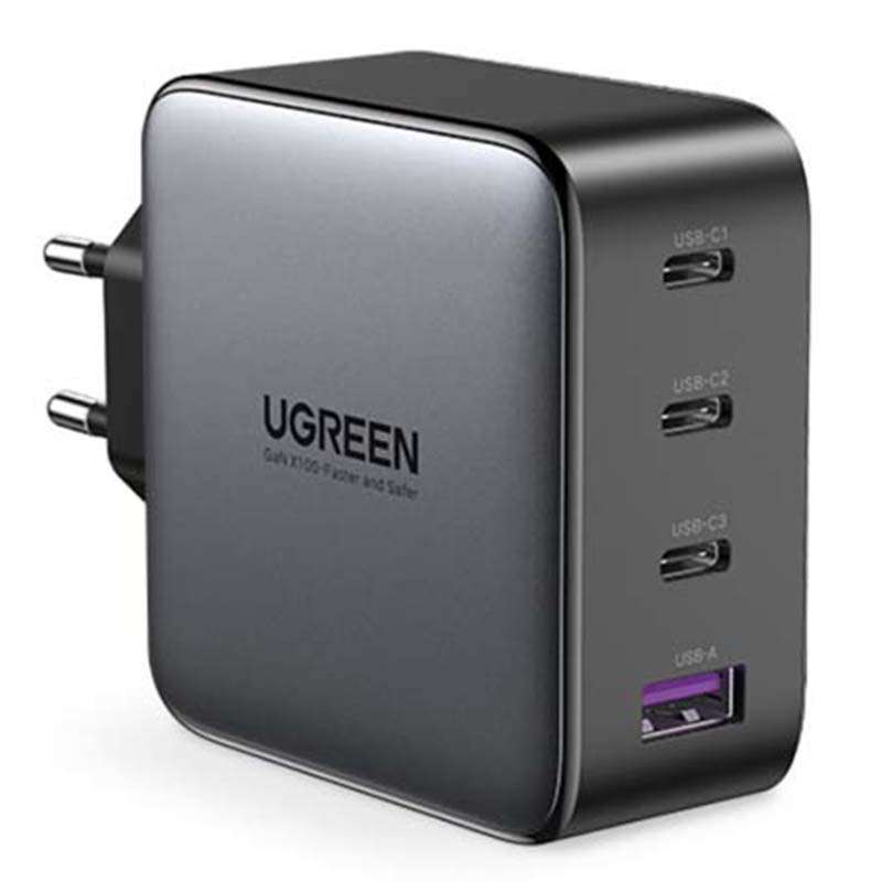 UGreen 4 Port GAN 100W PD Wall Charger - Black