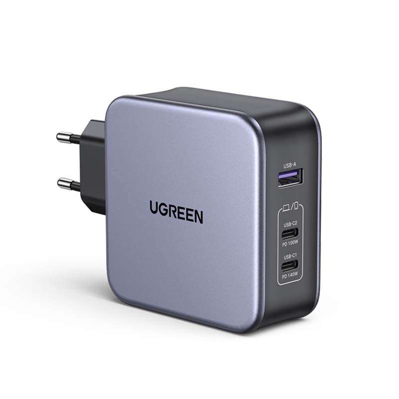 UGreen 3 Port GAN 140W PD Wall Charger - Grey