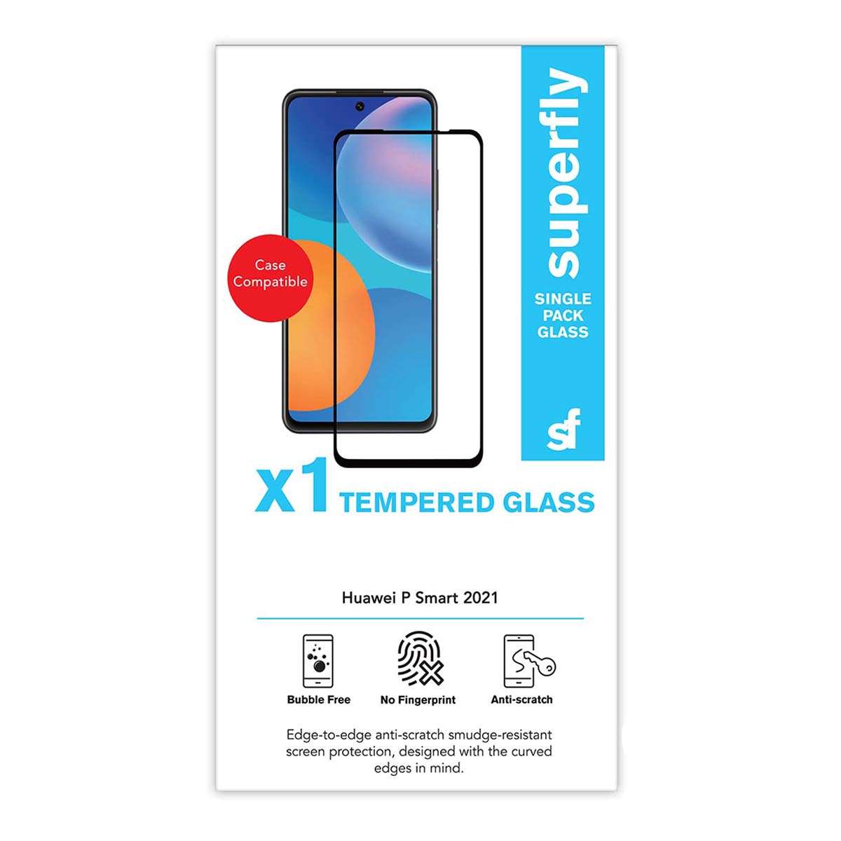 Superfly Huawei P Smart 2021 Tempered Glass Screenguard - Black
