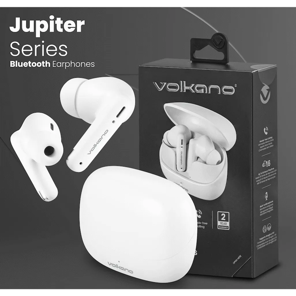 Volkano Jupiter Series TWS Earphones - White