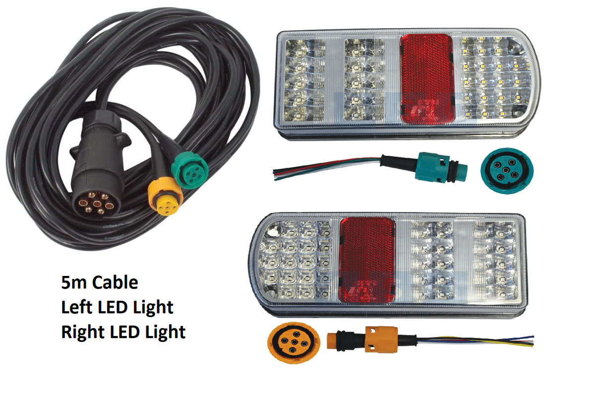 Trailer Clear LED Tail lights Left / Right / Kit