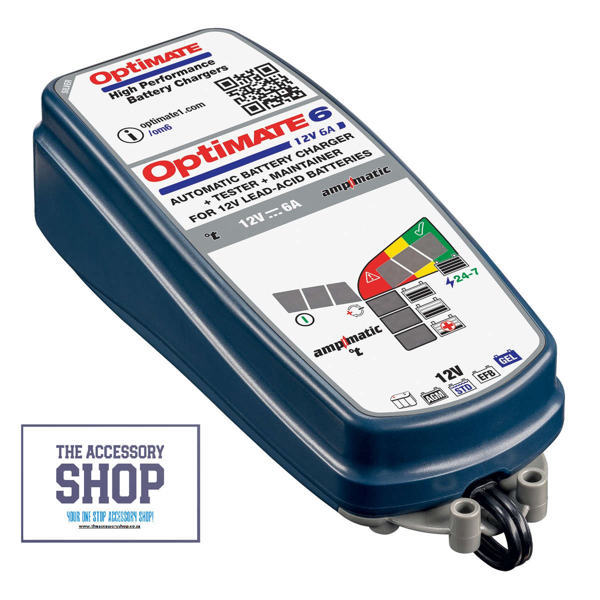 Optimate 6, 9-step 12V 6A sealed battery saving charger & maintainer