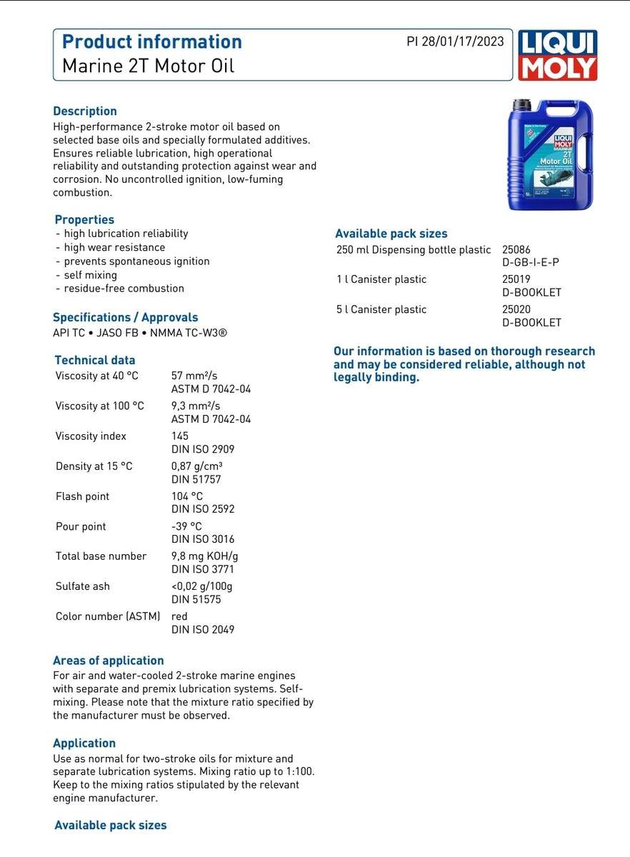 Marine 2 stroke Motor oil TC-W3