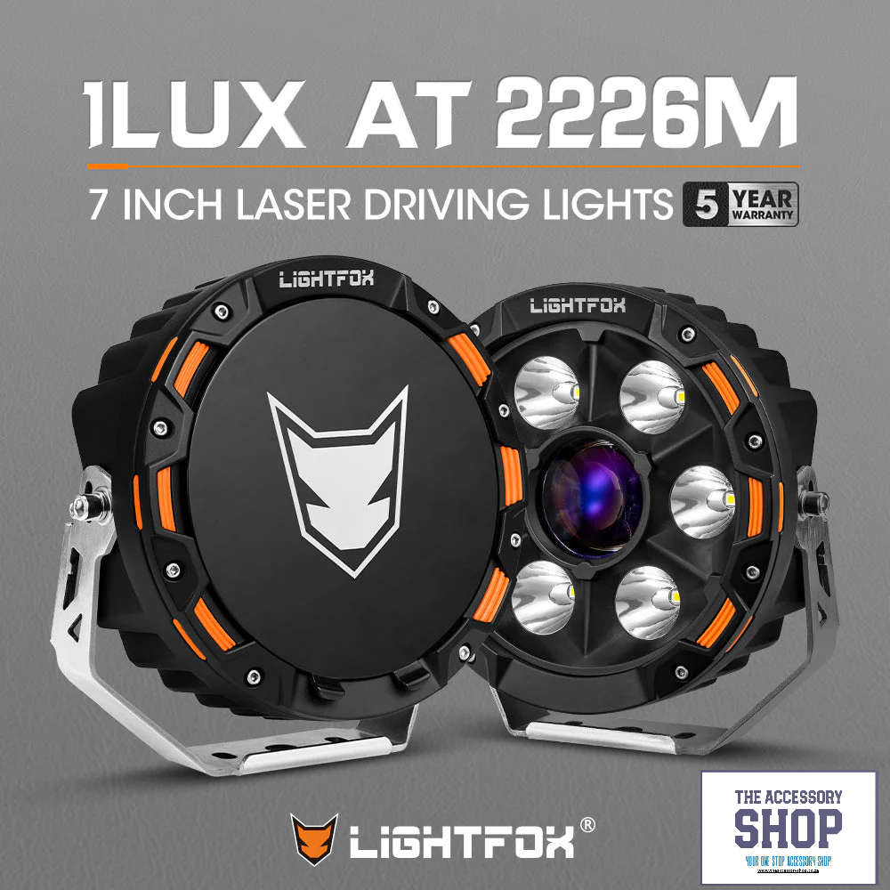 Lightfox 7inch Osram Laser LED Driving Lights 1Lux @ 2,226m