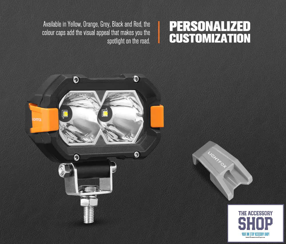 Lightfox 4inch Pair Osram LED Work Lights 1Lux @ 393m 4,600Lumens