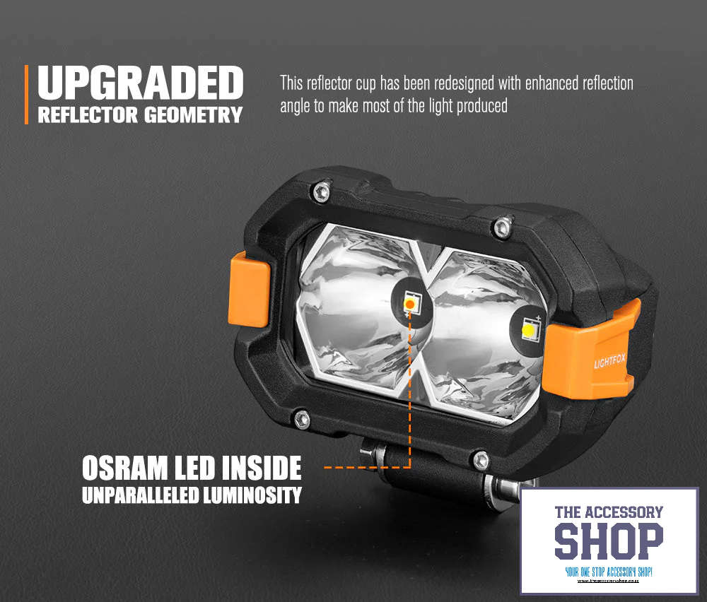 Lightfox 4inch Pair Osram LED Work Lights 1Lux @ 393m 4,600Lumens