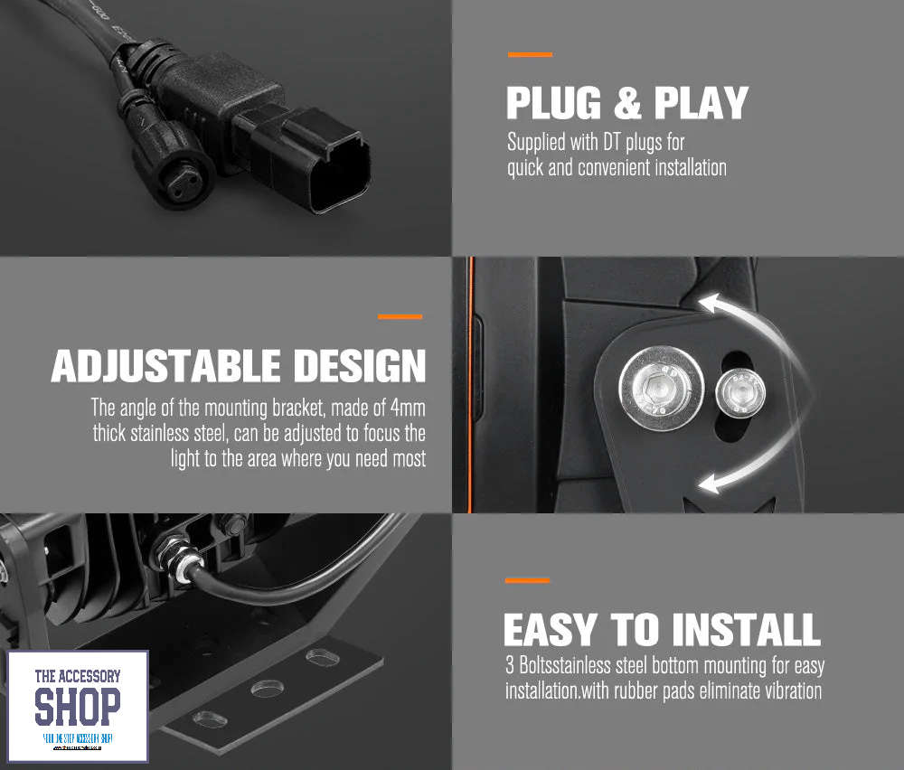 Lightfox Pair 9 inch Osram LED Driving Lights Round Spotlight Spot DRL Headlight