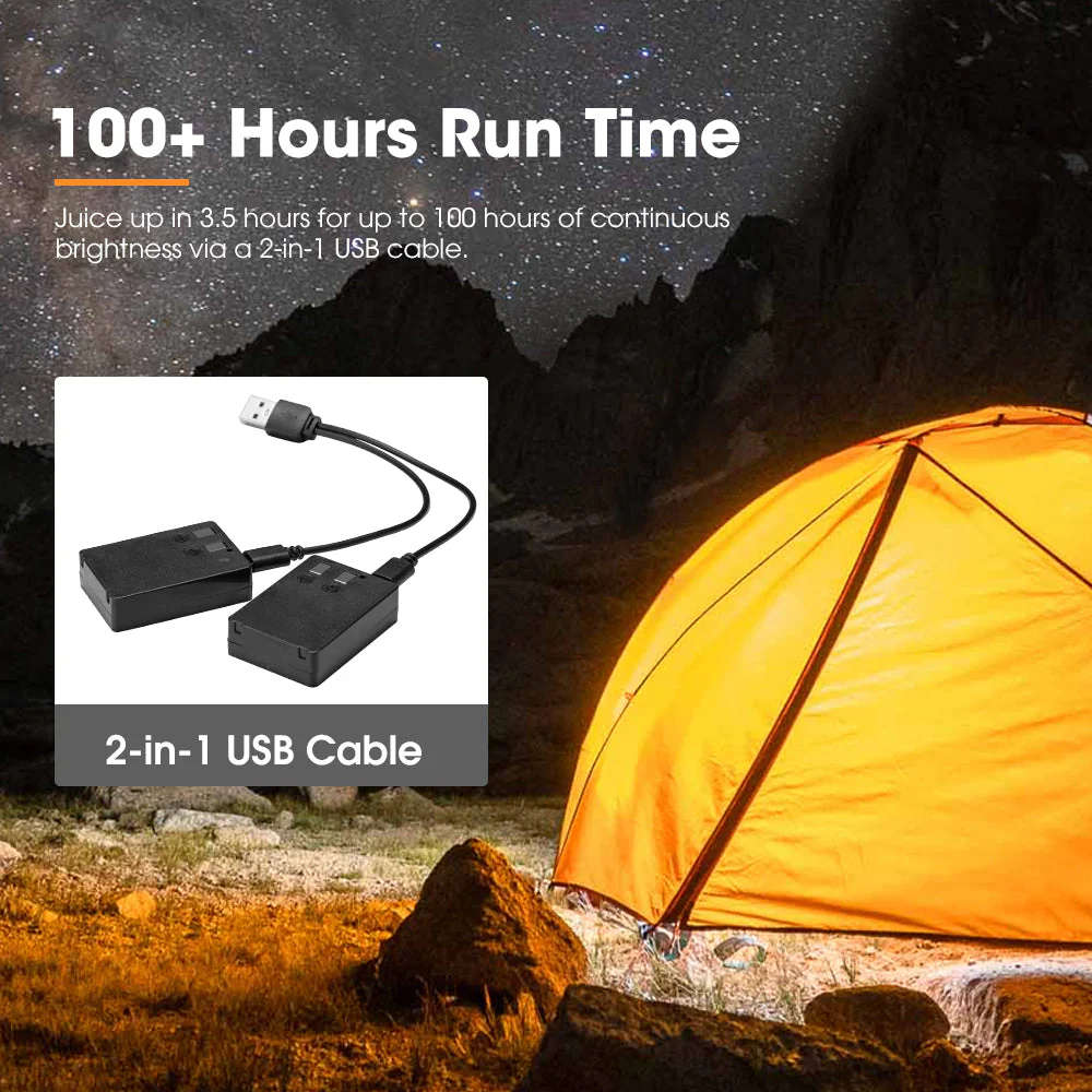 Camp Light  x2 Dual Colour LED Lantern with Inbuilt Lithium Battery- San Hima