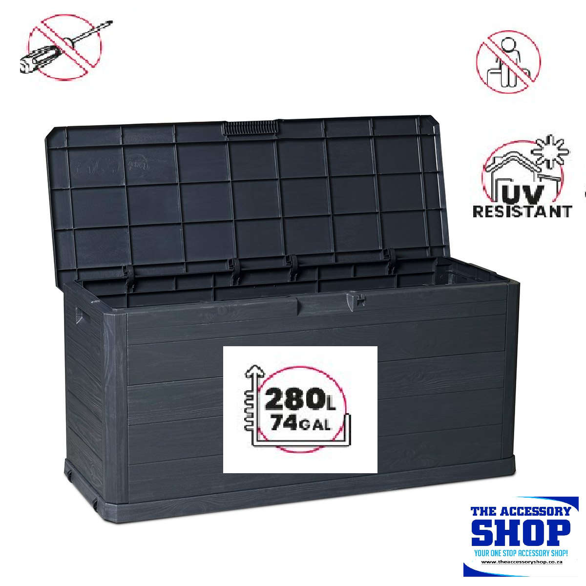 Cushions box with Multifunctional  volume of 280 L- Toolmax