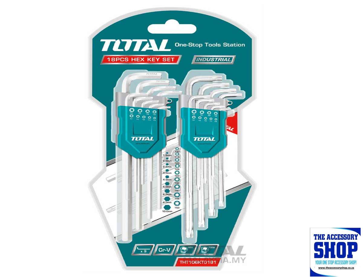Torx Key Set and  Hex Key 18 Piece Total Tools