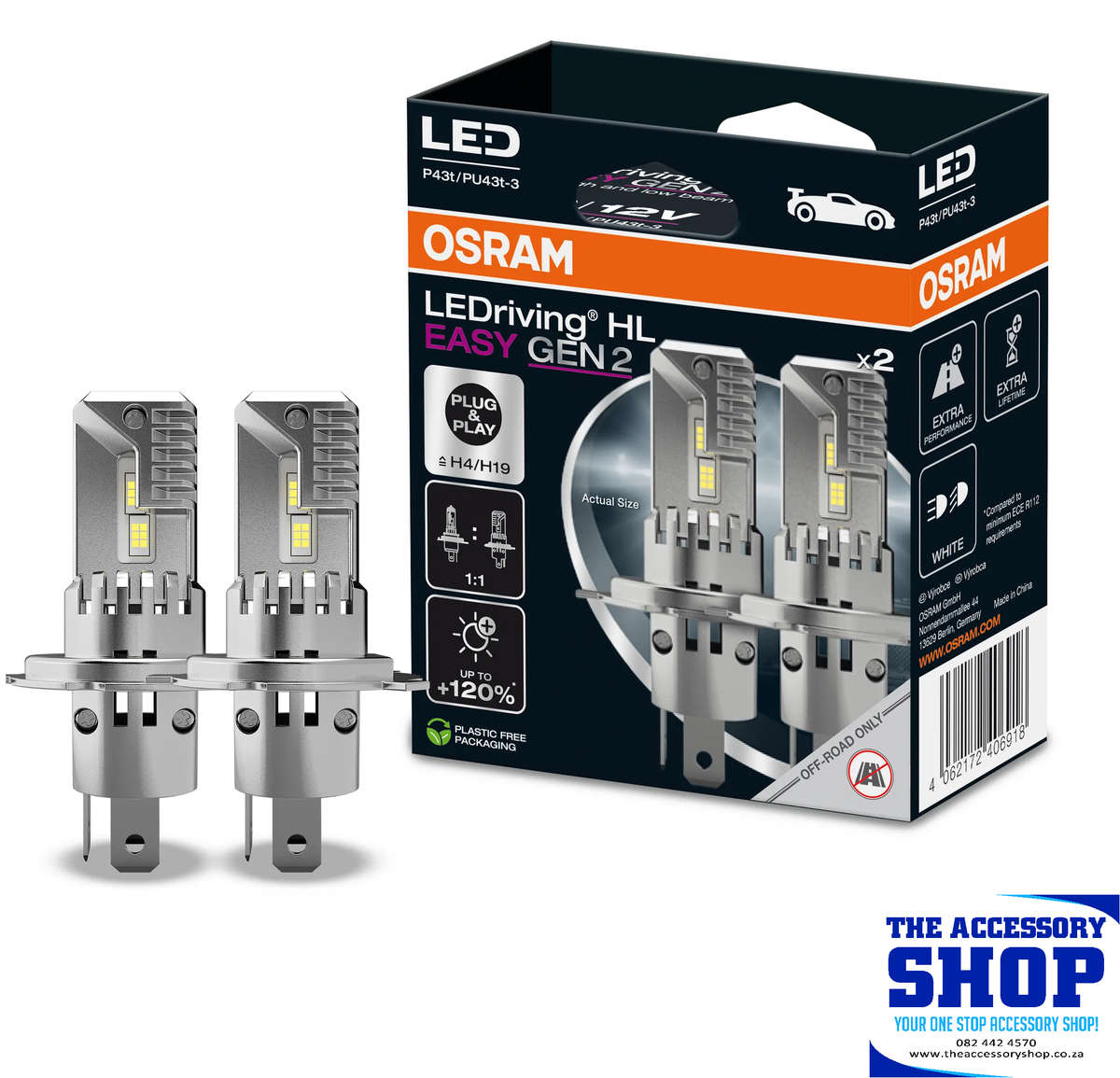 LED H4 Replacement Driving Light H4/H19 Osram P43t