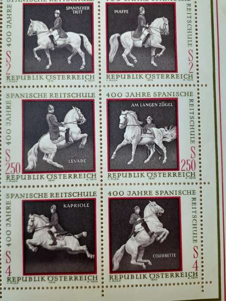 Stamps 400th Anniversary Spanish Riding School Austria Souvenir 1972