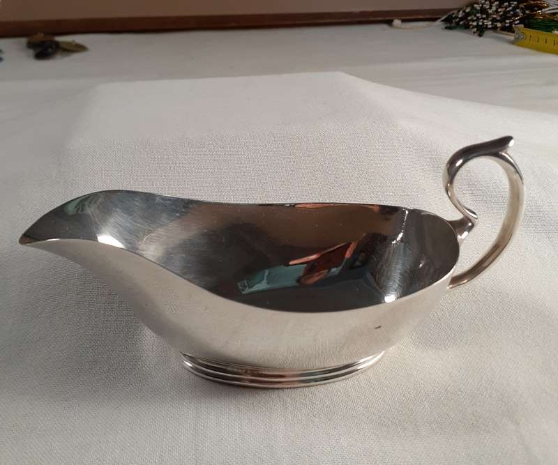Silver Plated sauce boat jug - Hallmarked J W and S    A