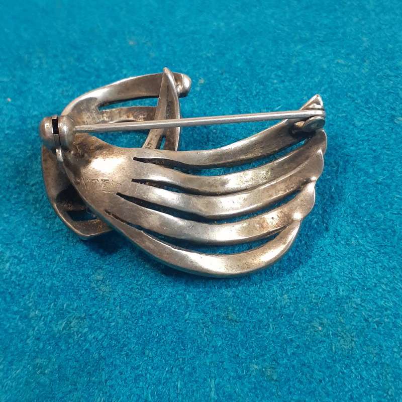 Stirling silver and marcasite brooch