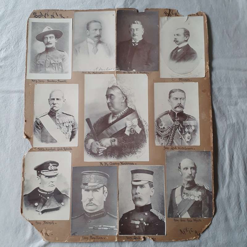 Boer War photographs -  10 English generals and Queen Victoria -1 photo signed A Milner