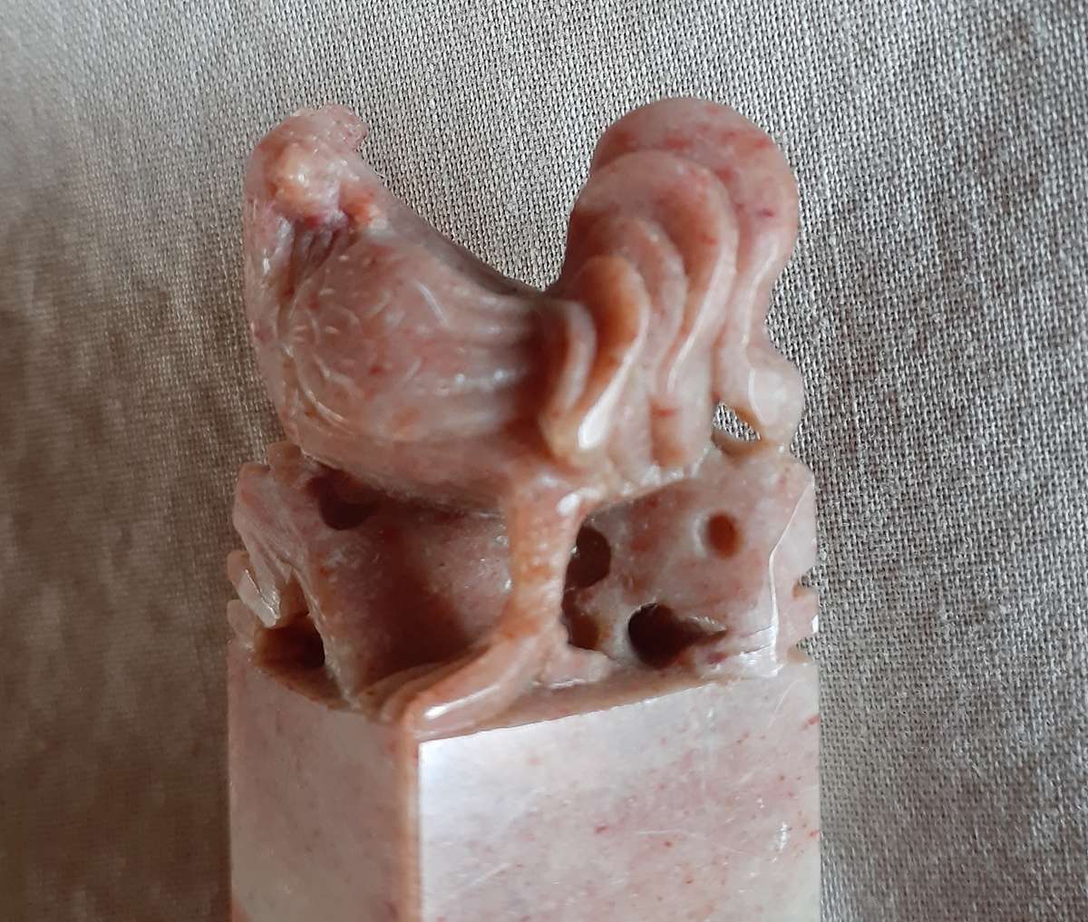 Chinese Stone shoushan ? stamp Seal Rooster - 7 cms