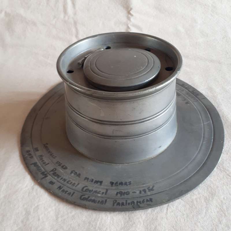 Antique Pewter Inkwell - Nautical - Natal Provincial Council office provenance 1910?