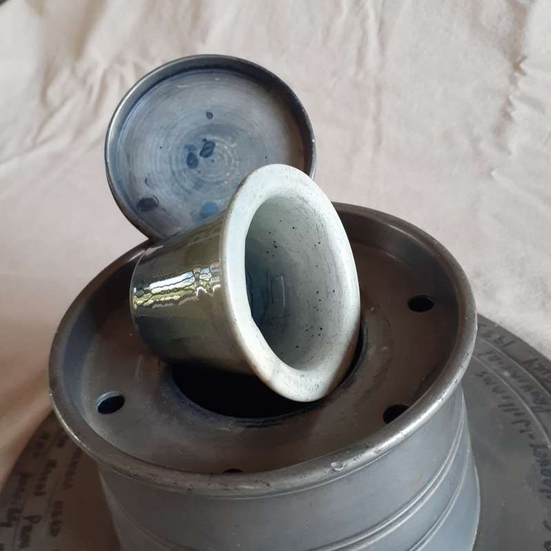 Antique Pewter Inkwell - Nautical - Natal Provincial Council office provenance 1910?