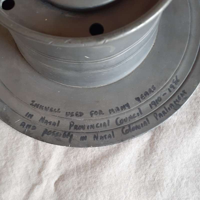 Antique Pewter Inkwell - Nautical - Natal Provincial Council office provenance 1910?