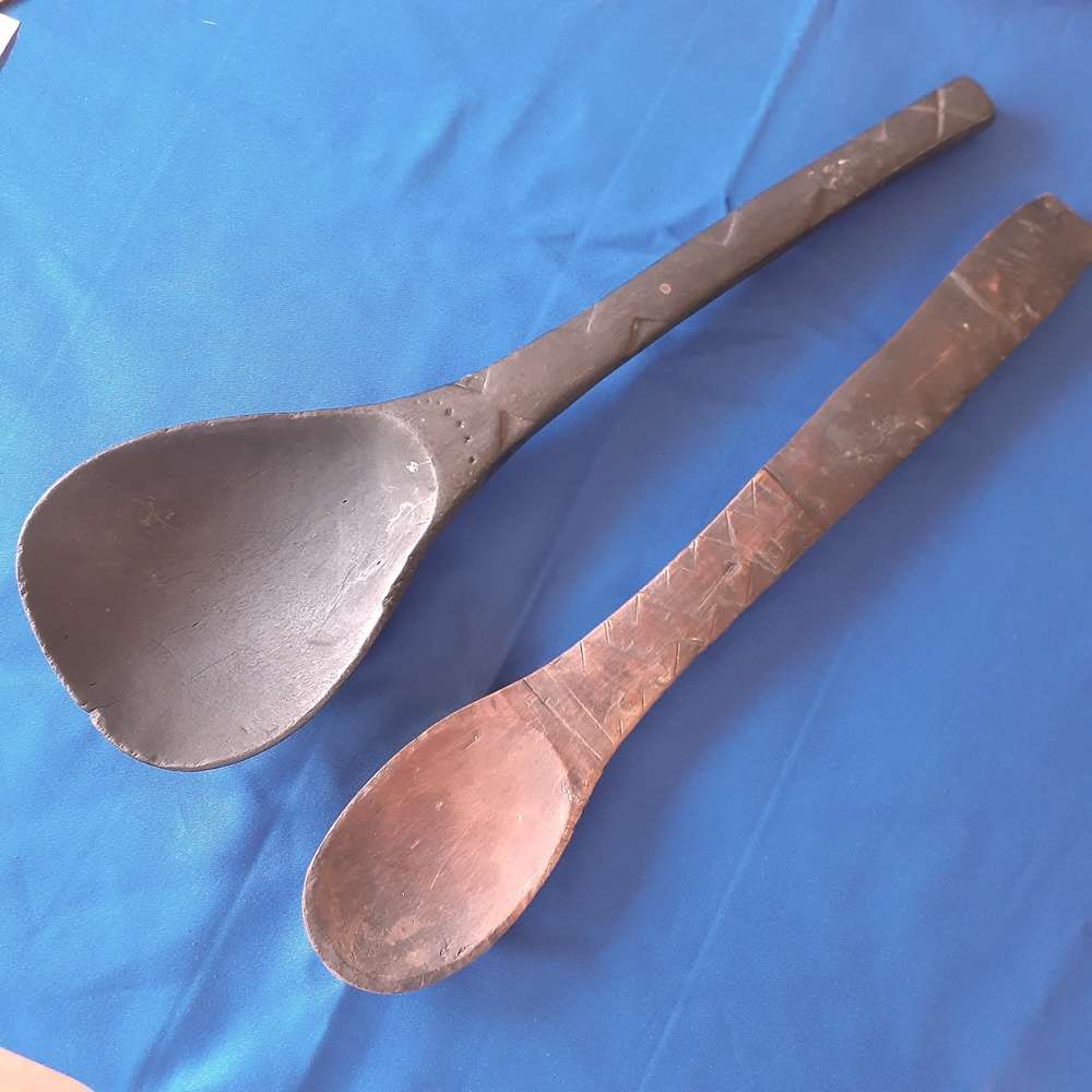 African wooden spoons ladles - rural home artifacts