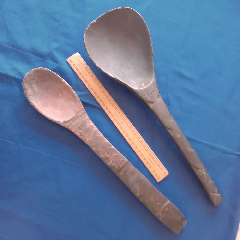 African wooden spoons ladles - rural home artifacts