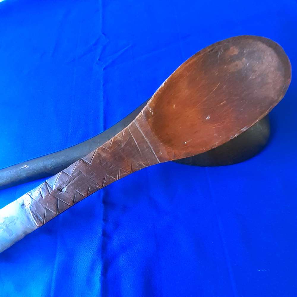 African wooden spoons ladles - rural home artifacts
