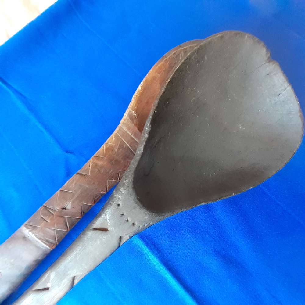 African wooden spoons ladles - rural home artifacts