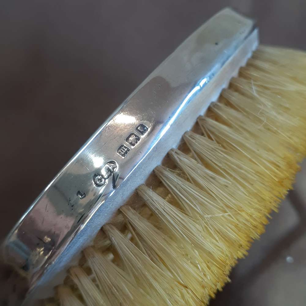 Hallmarked Silver and tortoise shell brush - mens