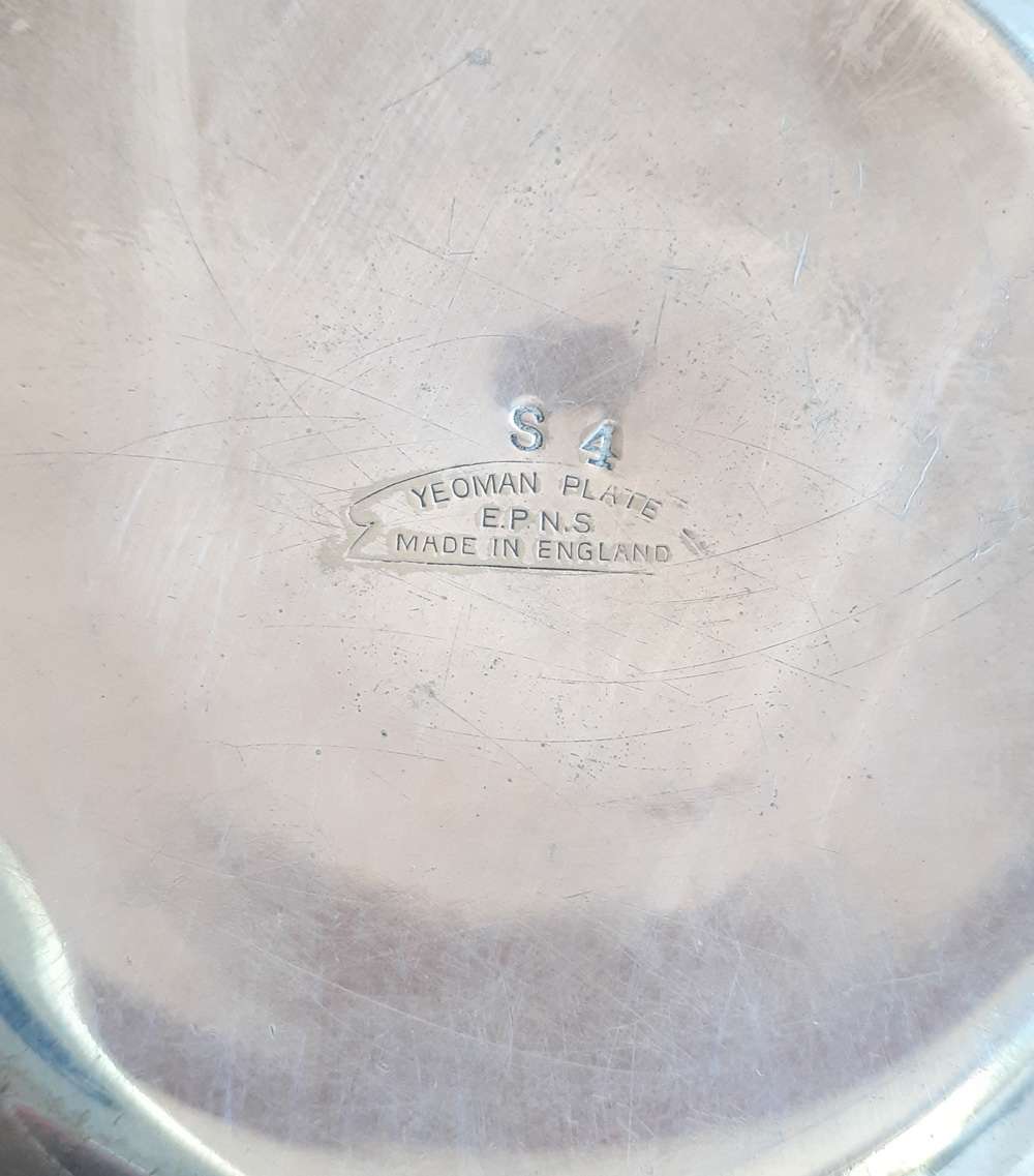 Silver Plate Tea Pot Yeoman Plate