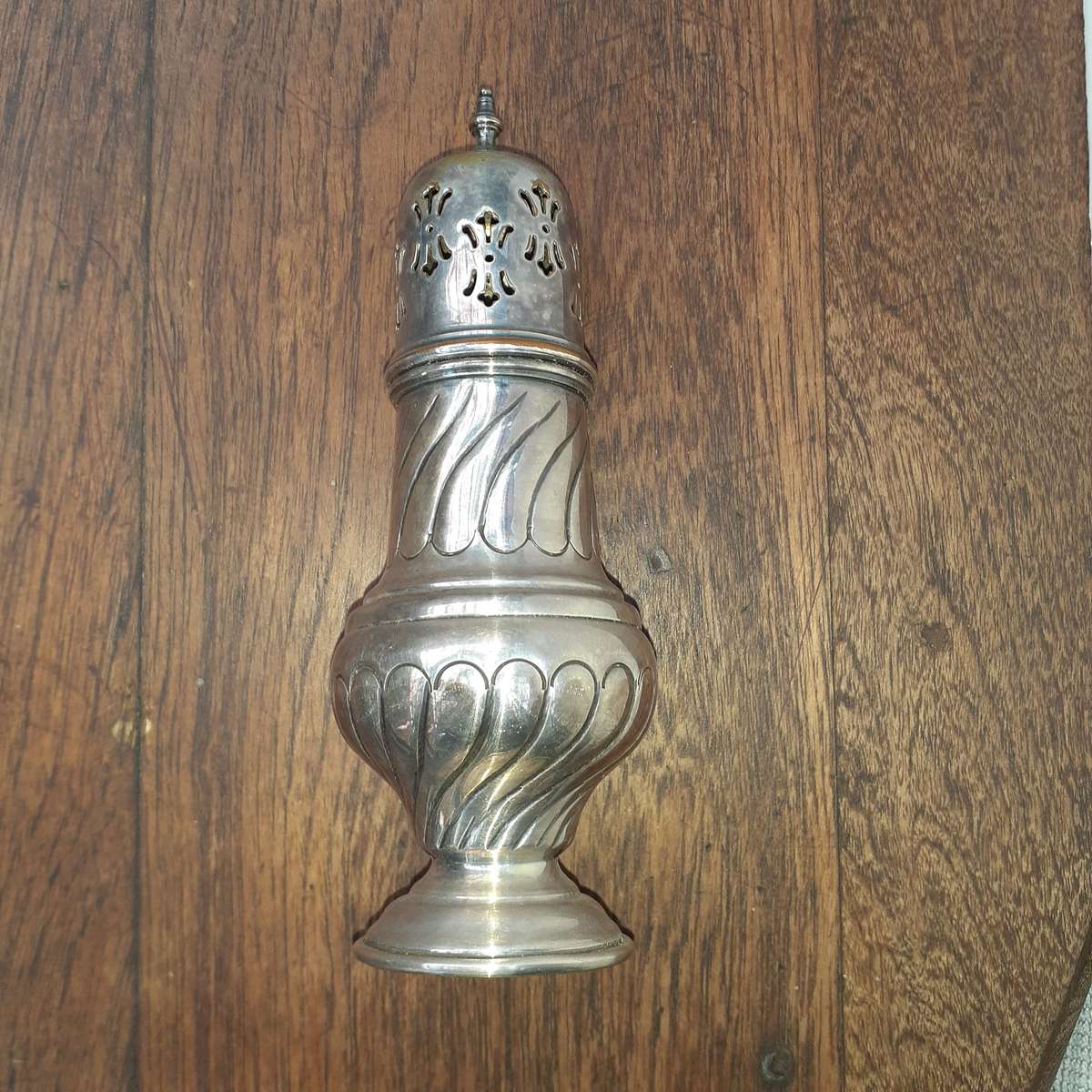 Silver Plated Sugar Castor - hand chased Sheffield Alpha plate