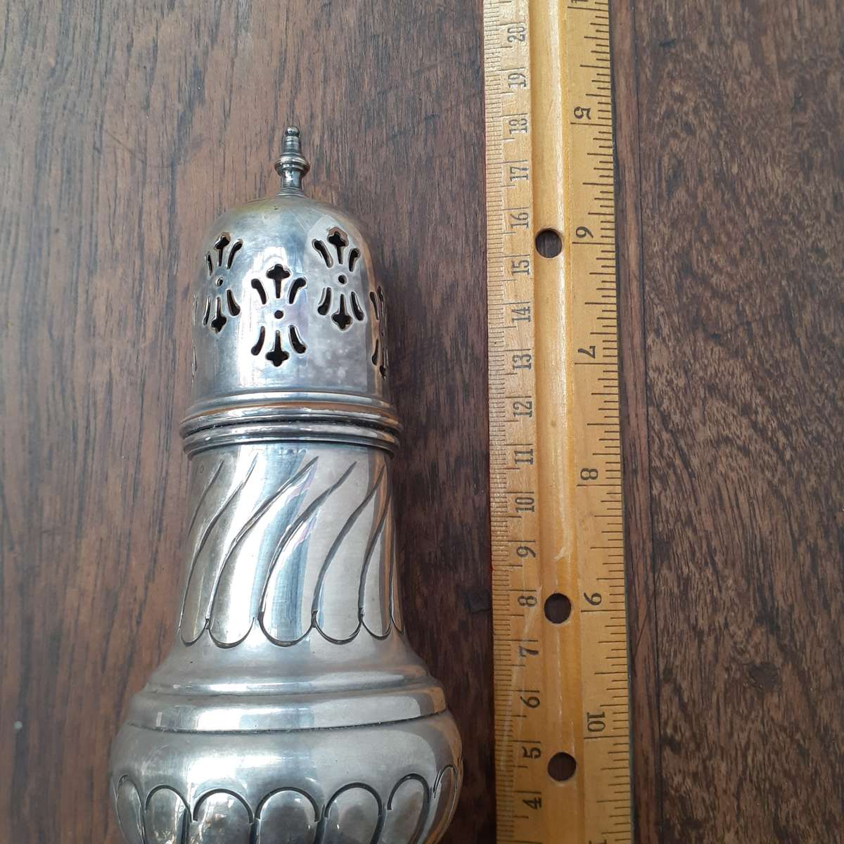 Silver Plated Sugar Castor - hand chased Sheffield Alpha plate