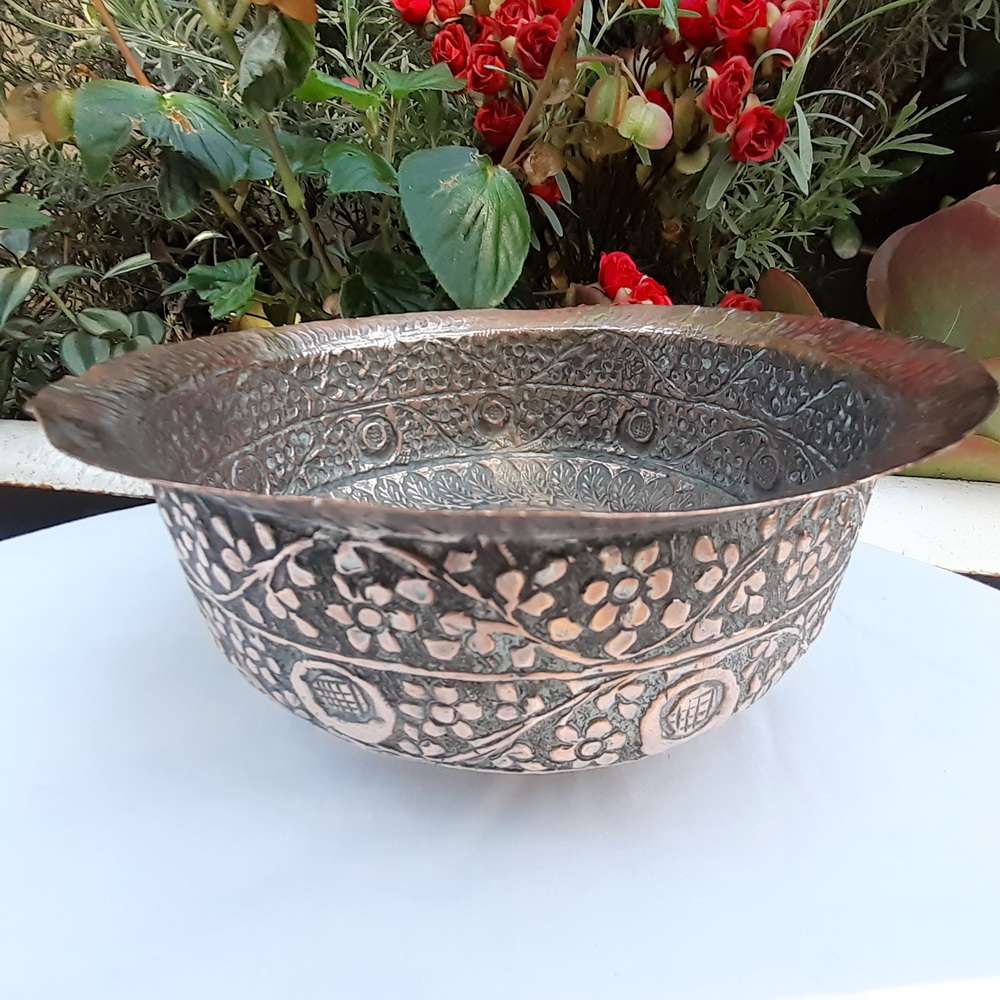 Turkish Middle Eastern Tinned copper bowl