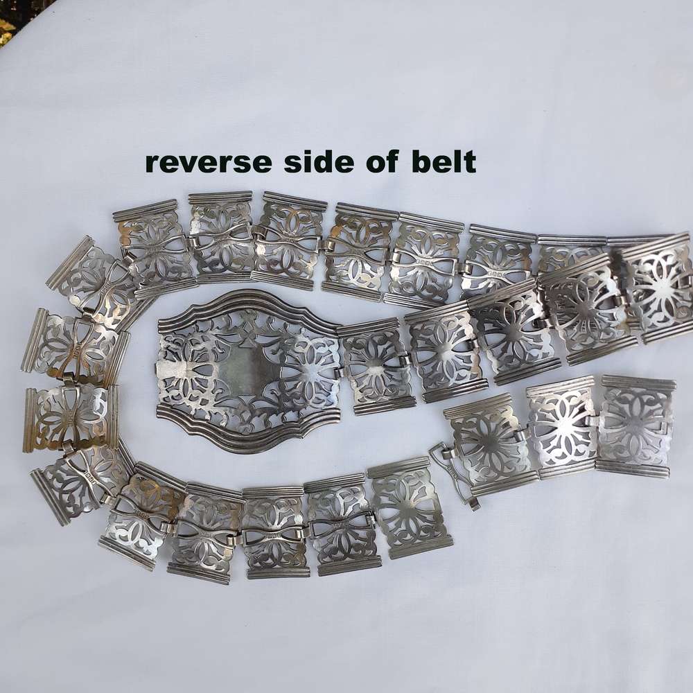 Silver metal EPNS Edwardian Belt 67 cms + 8 cms extra links