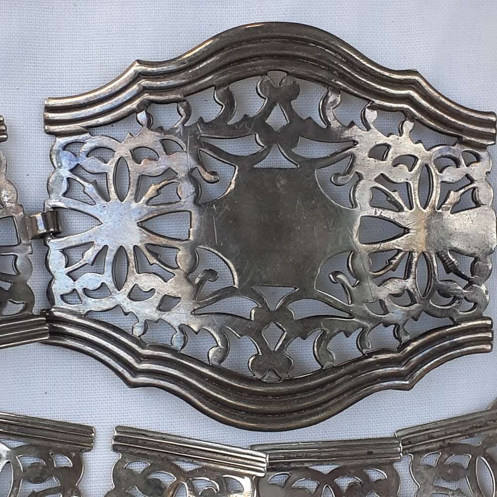 Silver metal EPNS Edwardian Belt 67 cms + 8 cms extra links