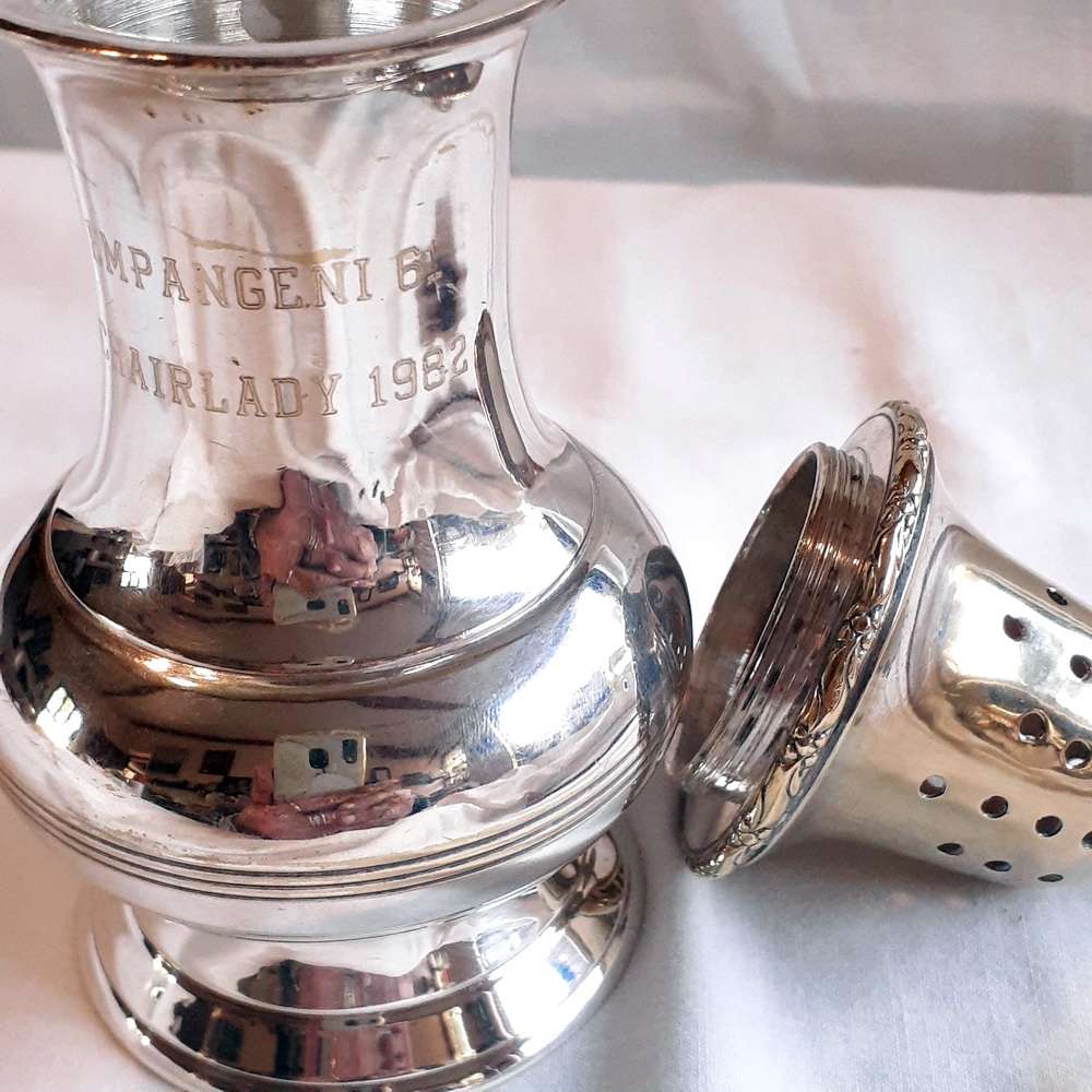 Sugar castor sifter - silverplate 1982 - screw top 17cms