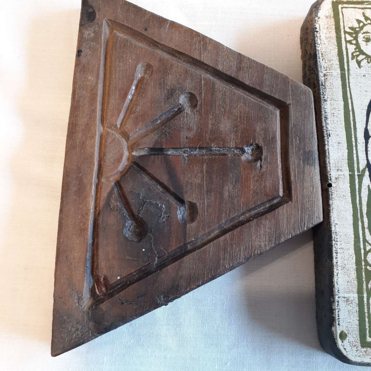 carved printed medieval tile wall decorative item - art pot stand