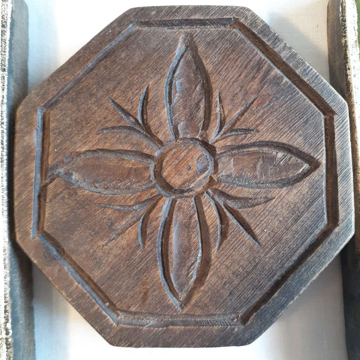 carved printed medieval tile wall decorative item - art pot stand