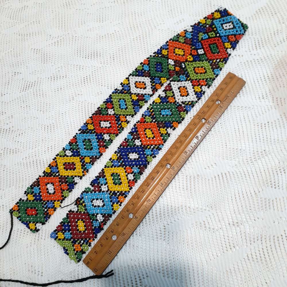 Sold Bob August 25  Zulu beadwork belt band - glass beads