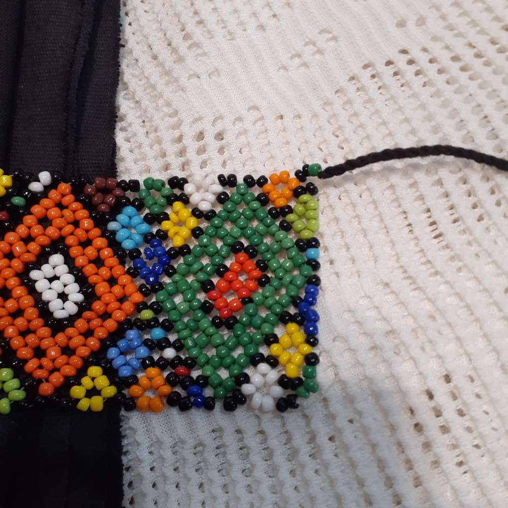 Sold Bob August 25  Zulu beadwork belt band - glass beads