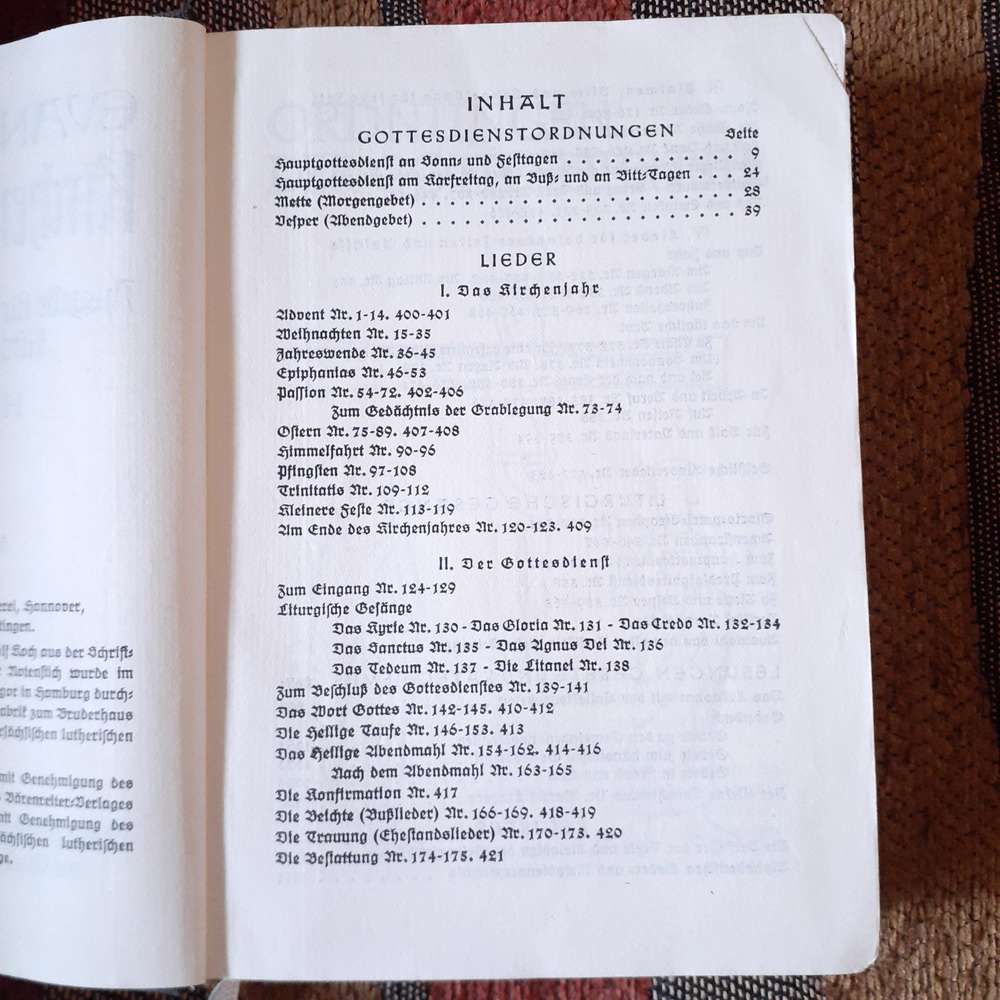 German Evangelical Church Hymnal  1959