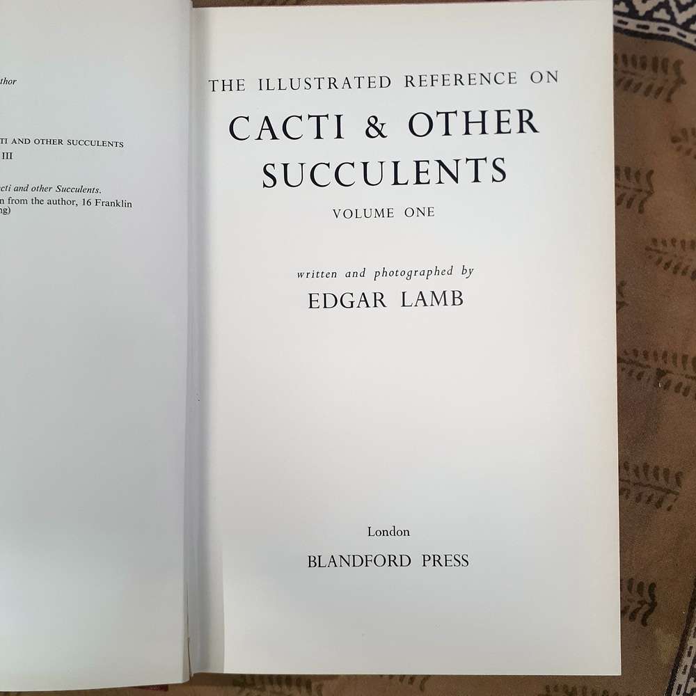 Cacti and other Succulents Edgar Lamb Vol 1 - 1963