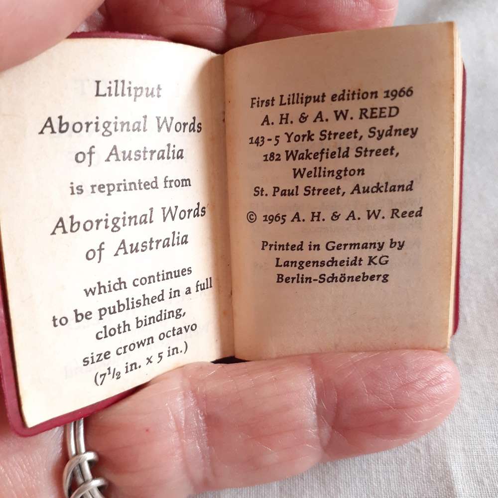 Tiny Book Lilliput Aboriginal Words of Australia - miniature book